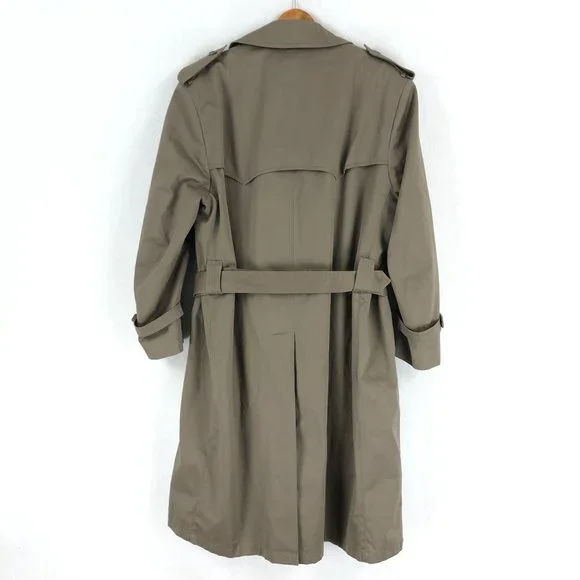 Charles Klein Men's Size 42R Brown Double Breasted Long Sleeve Trench Coat - Picture 2 of 11
